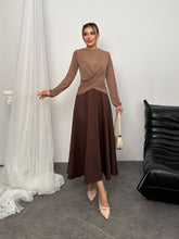 Beli Lastikli Scuba Kumaş Kloş Etek 8936 - Kahverengi